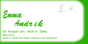 emma andrik business card